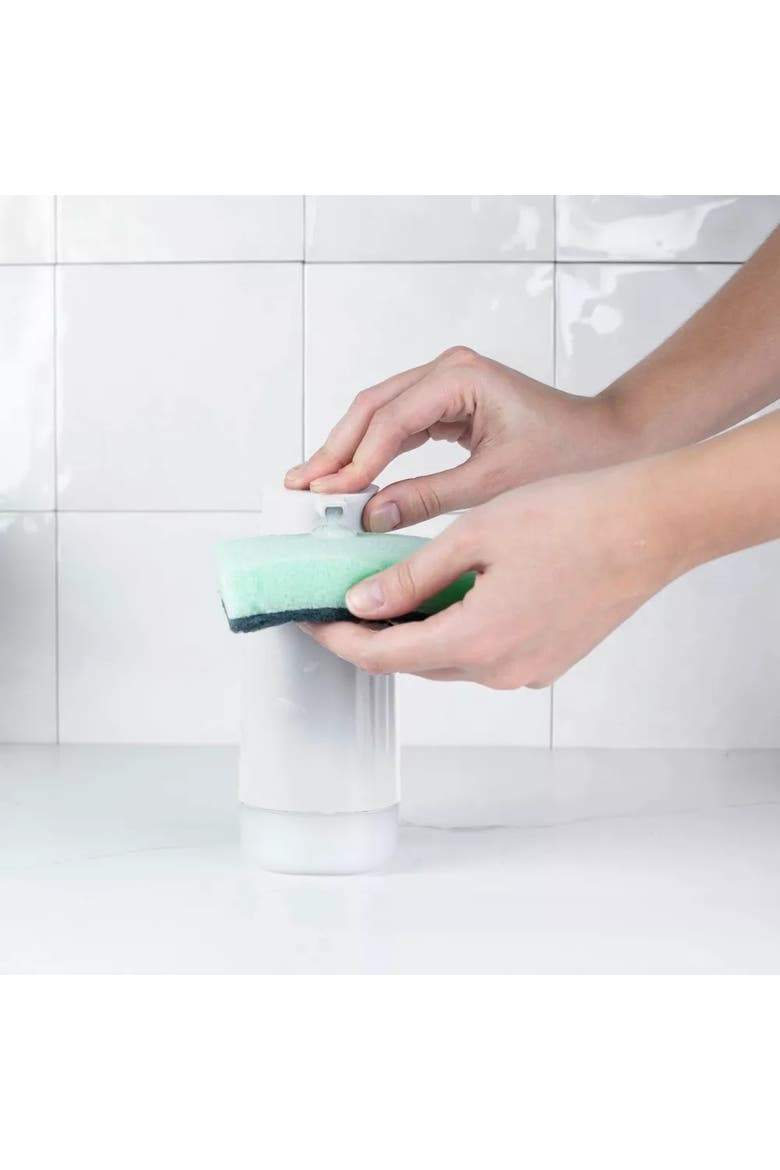 Durable Refillable Kitchen Bathroom Soap Dispenser Organizer with Pump, 17 oz, Alternate, color, White