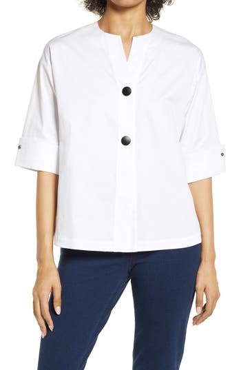 Ming Wang High-low Jacket In White