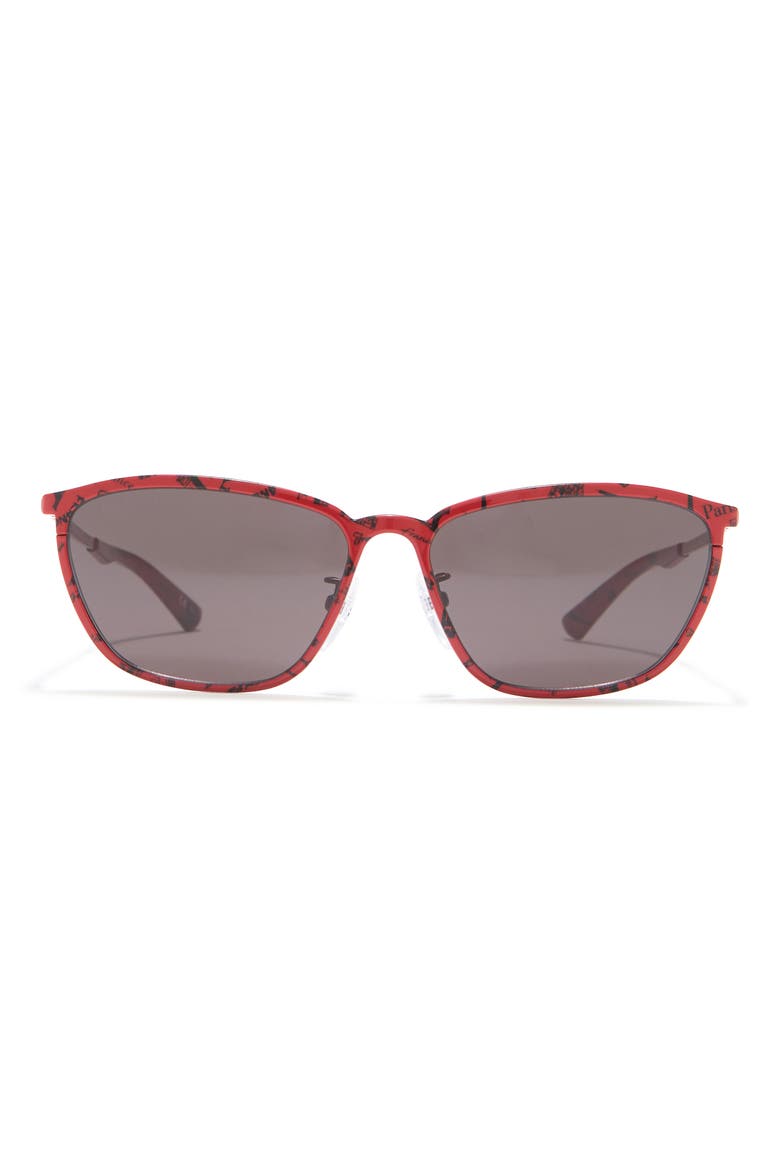 59mm Square Sunglasses, Main, color, RED RED GREY/GRY