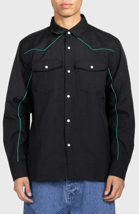 Nylon Wester Snap-Up Shirt