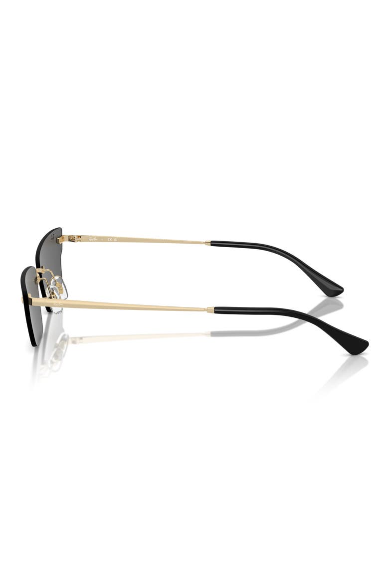 66mm Anh Frameless Butterfly Sunglasses, Alternate, color, GOLD/BLACK