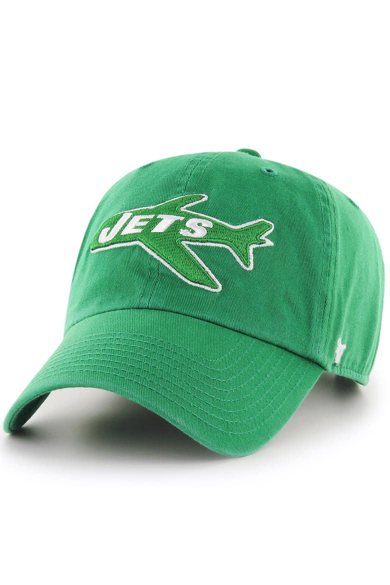 Men's '47 Kelly Green New York Jets Historic Clean Up Legacy Adjustable Hat, Main, color, Kelly Green