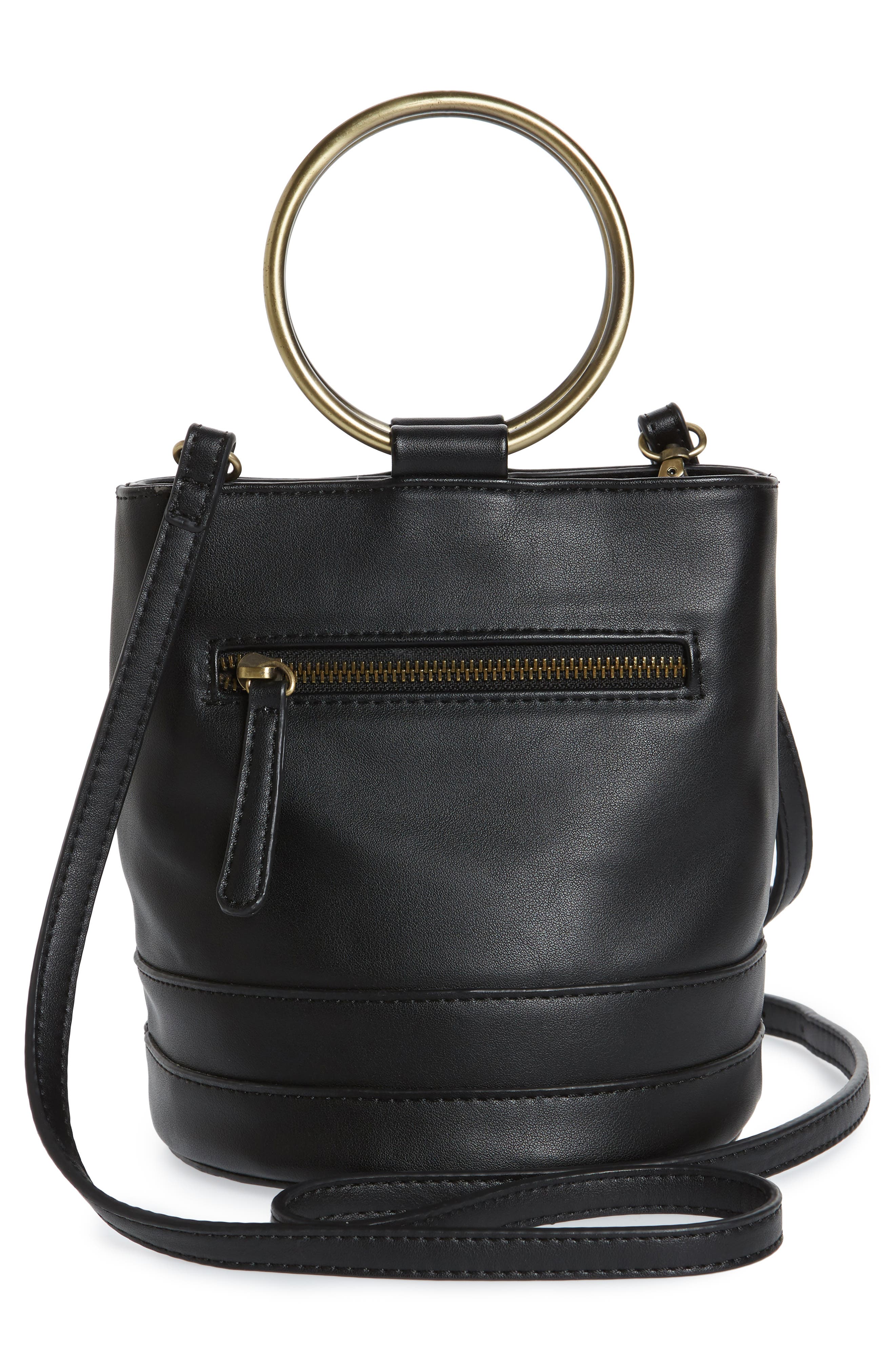 Malibu Skye Ring Handle Faux Leather Bag, Alternate, color, 