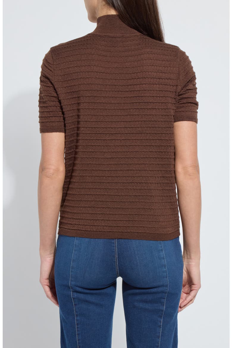 Lottie Mock Neck Short Sleeve Sweater, Alternate, color, PL WOOD