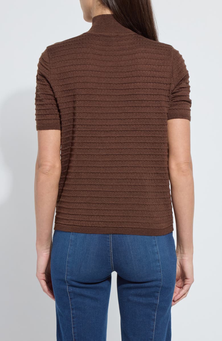 Lysse Lottie Mock Neck Short Sleeve Sweater, Alternate, color, Polished Wood