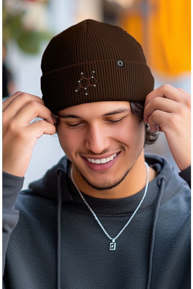 Molecule Beanie, Alternate, color, Brown
