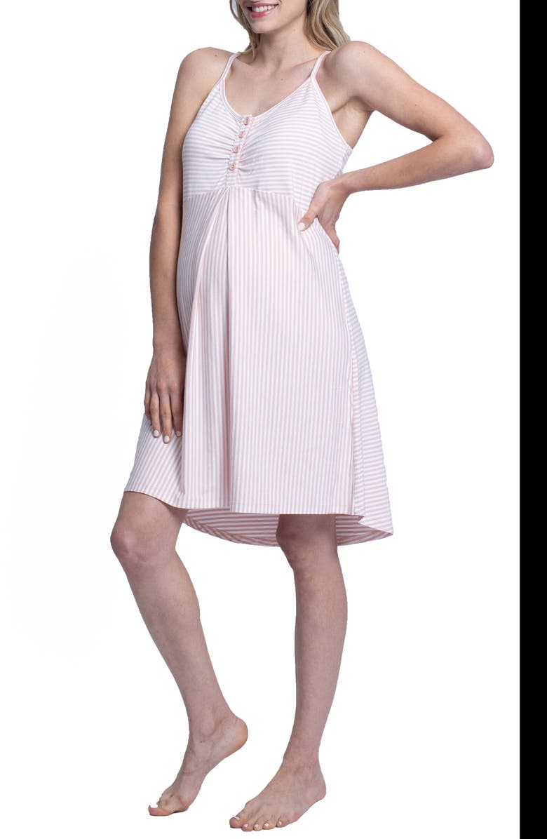 Angel Maternity Hospital Pack Nursing Nightgown, Robe & Baby Wrap, Alternate, color, Pink