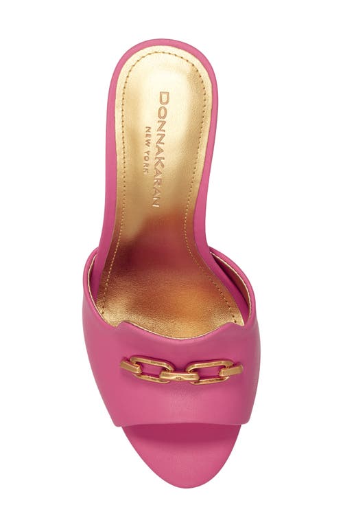 Donna Karan Senna Womens Faux Leather Chain Mule Sandals In Rose Quartz