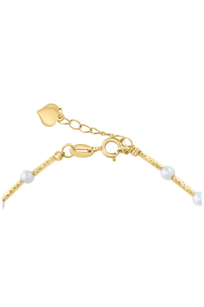 14K Gold 2.5-8.5mm Freshwater Pearl Station Bracelet, Alternate, color, WHITE