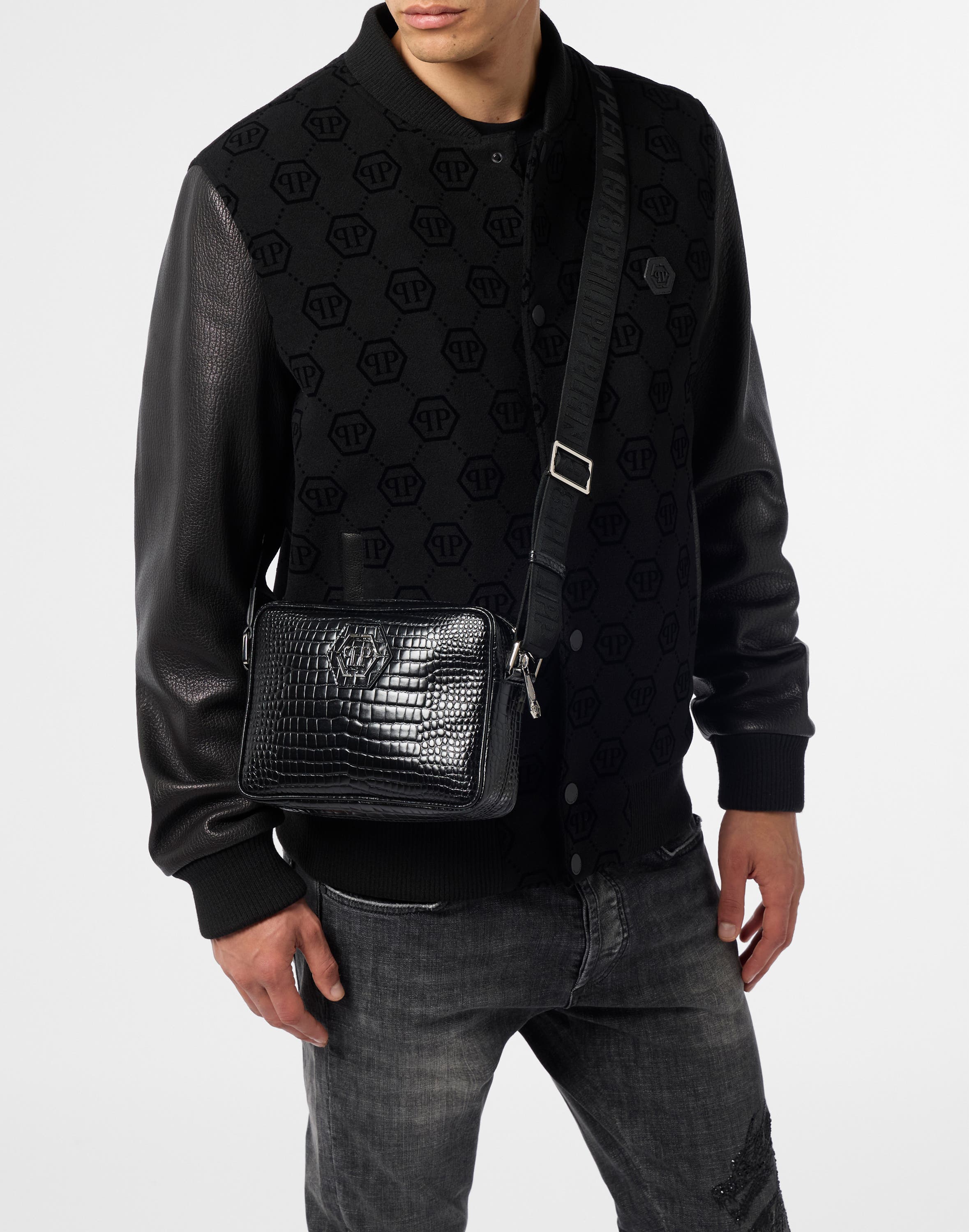 Leather Laptop Bag Cocco Men, Main, color, black