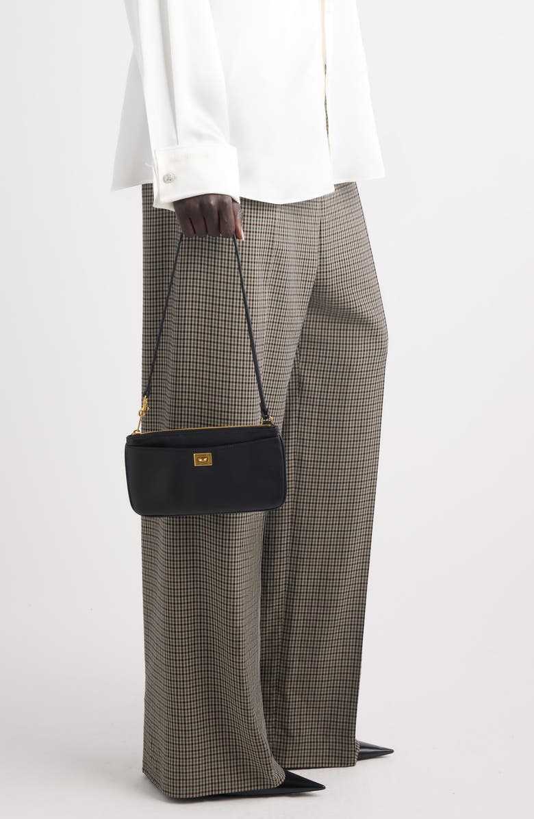 Balenciaga Rodeo Leather Shoulder Bag, Alternate, color, 1000 Black