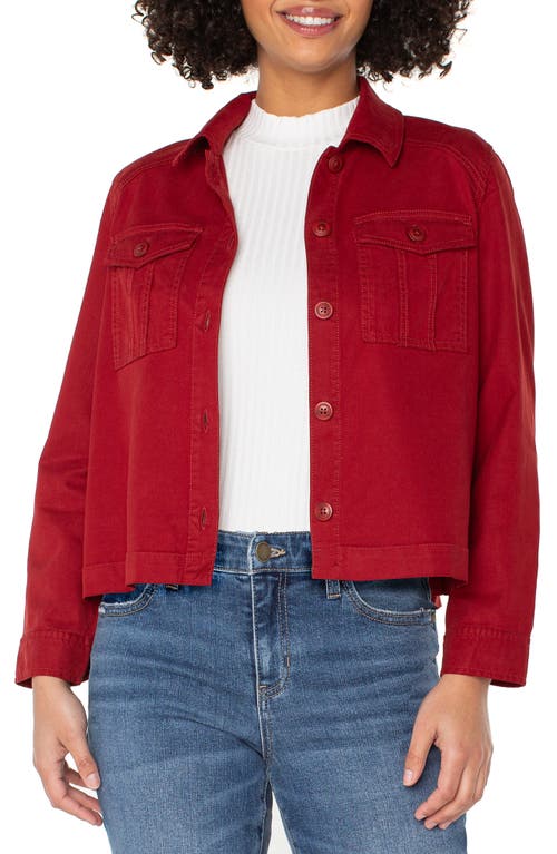 Liverpool Los Angeles Pleat Back Crop Jacket In Red