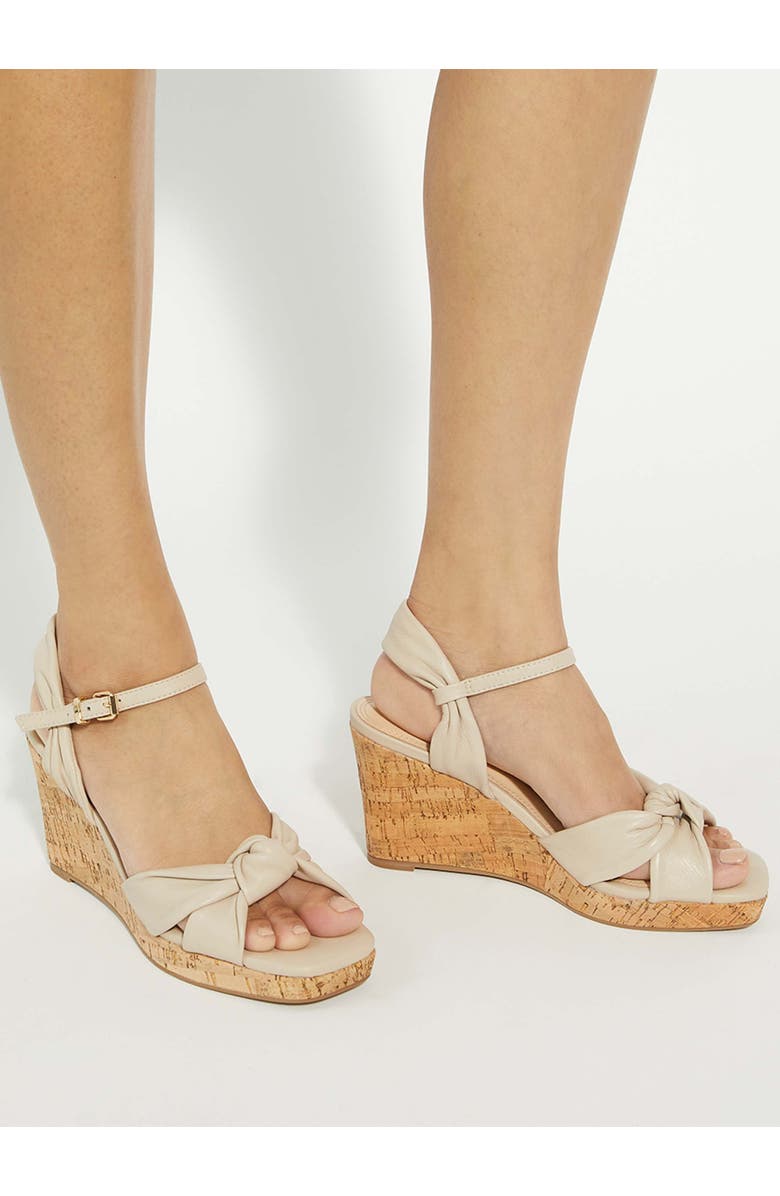 Dune London Kaino Ankle Strap Platform Wedge Sandal, Alternate, color, Ecru