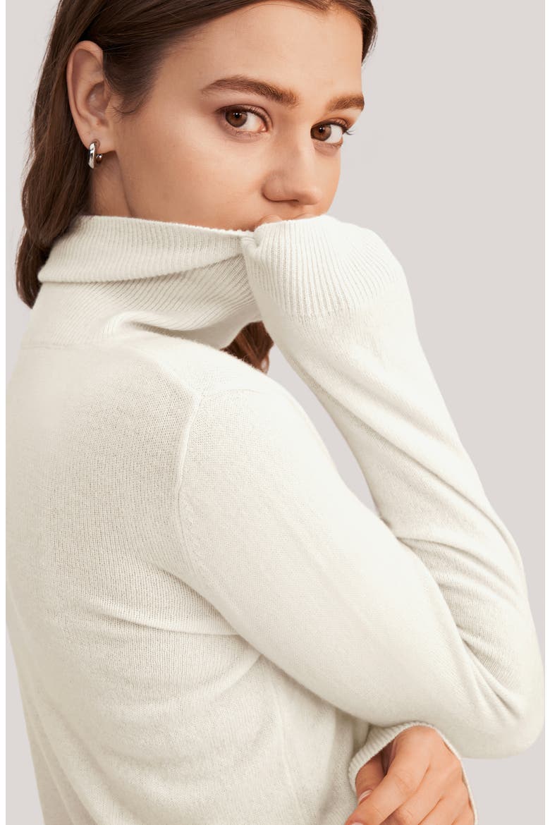 Women's Pure Cashmere Turtleneck Sweater, Alternate, color, White