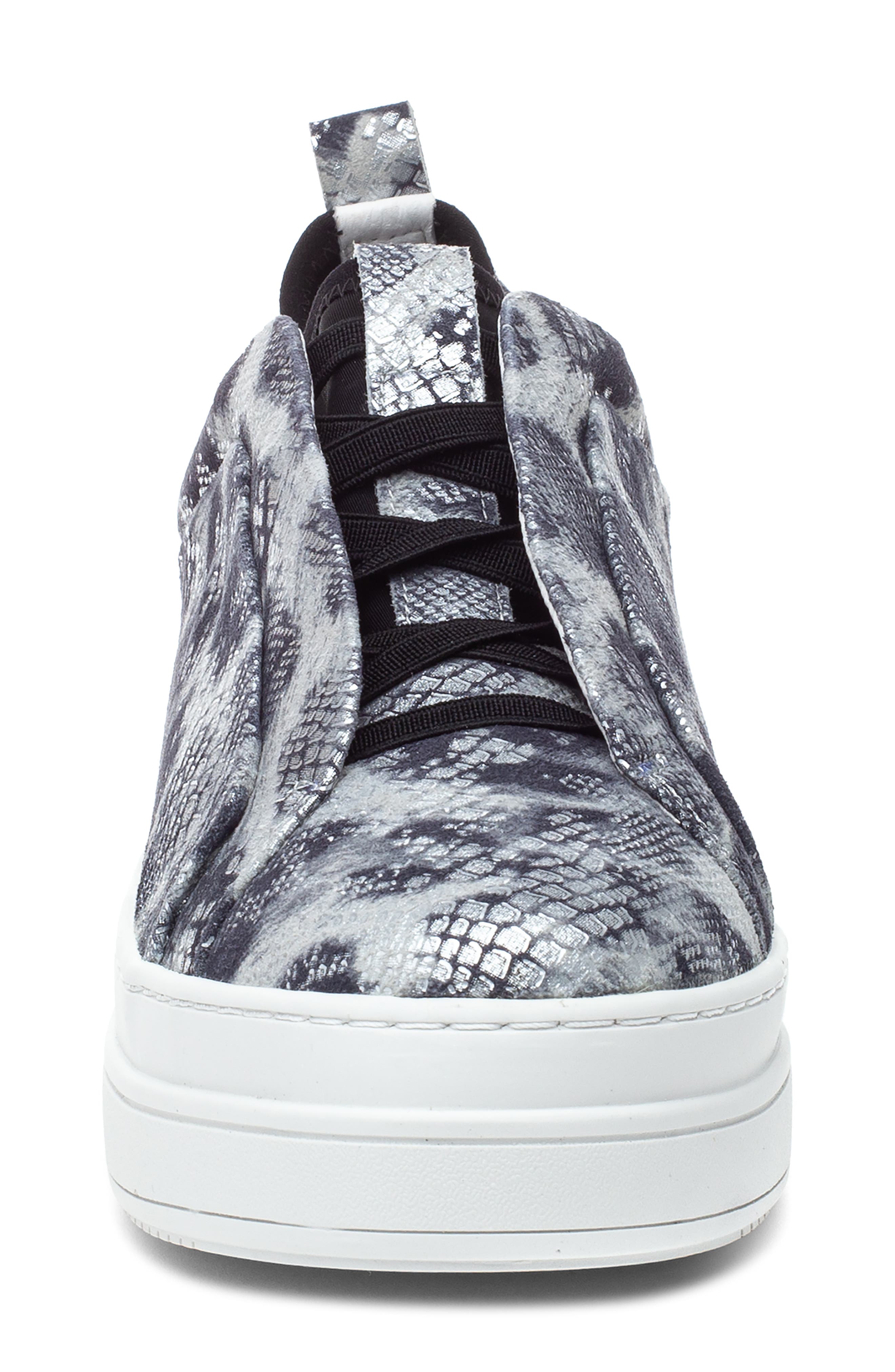 Nyle Platform Sneaker, Alternate, color, SILVER/ BLACK LEATHER