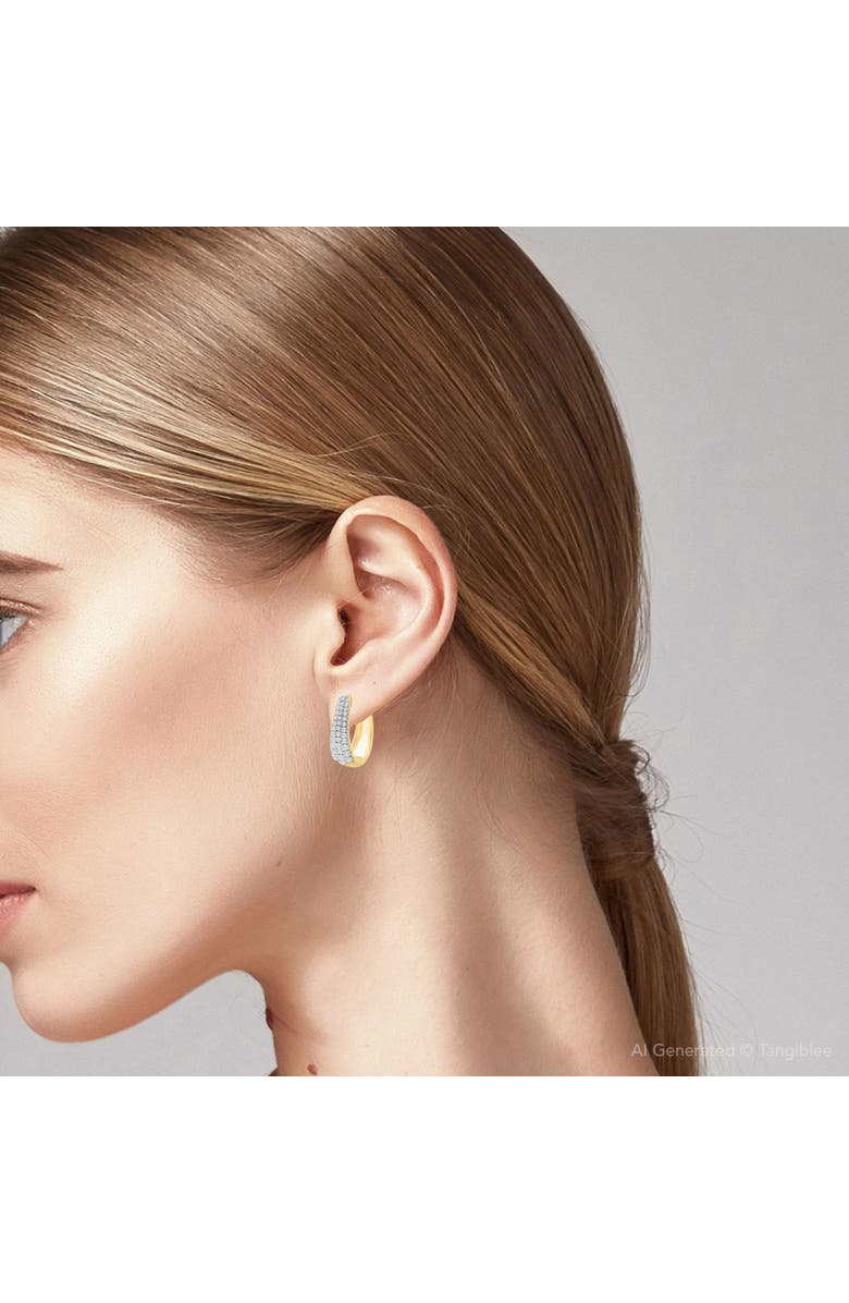 Bliss Diamond 1Ct Diamond Tapered Oval Shape Hoops in 10k Gold Lab Grown 19mm Tall, Alternate, color, 