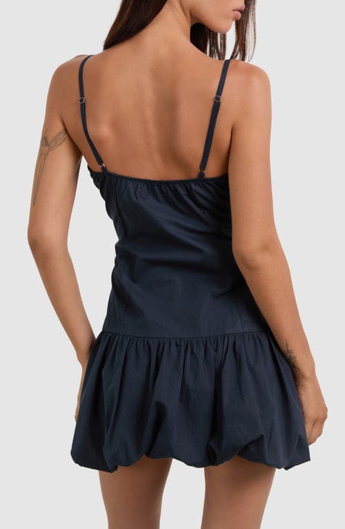 Motel Juun Puffball Cotton Poplin Minidress In Blue