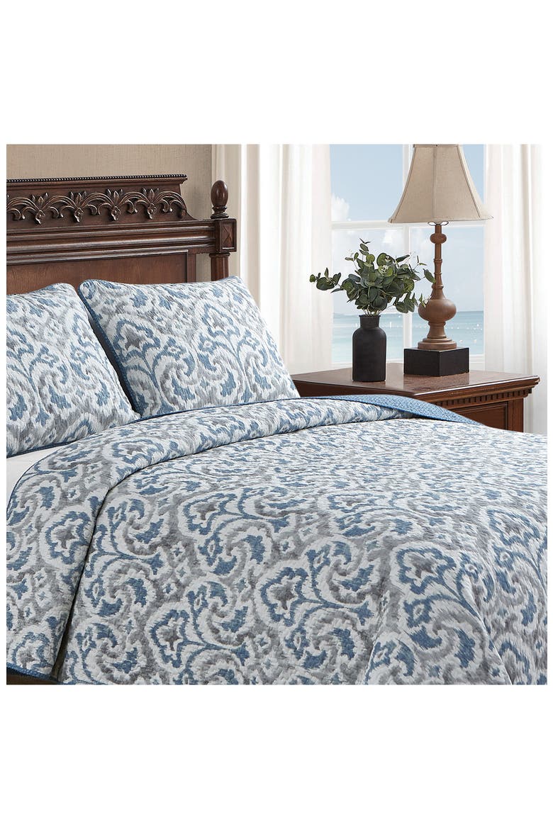 Cape Verde Cotton Quilt & Sham Set, Alternate, color, SMOKE