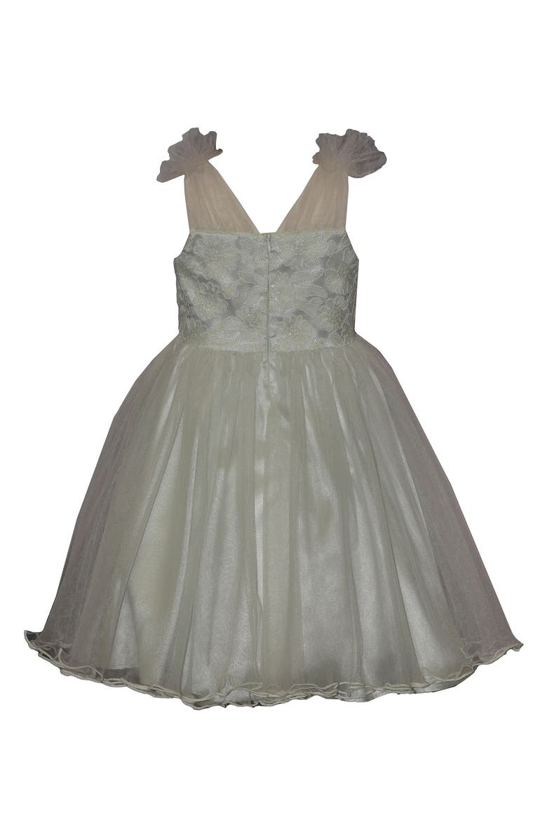 Iris 
Ivy Kids
 Ruffle Shoulder Tulle Party Dress, Alternate, color, Green