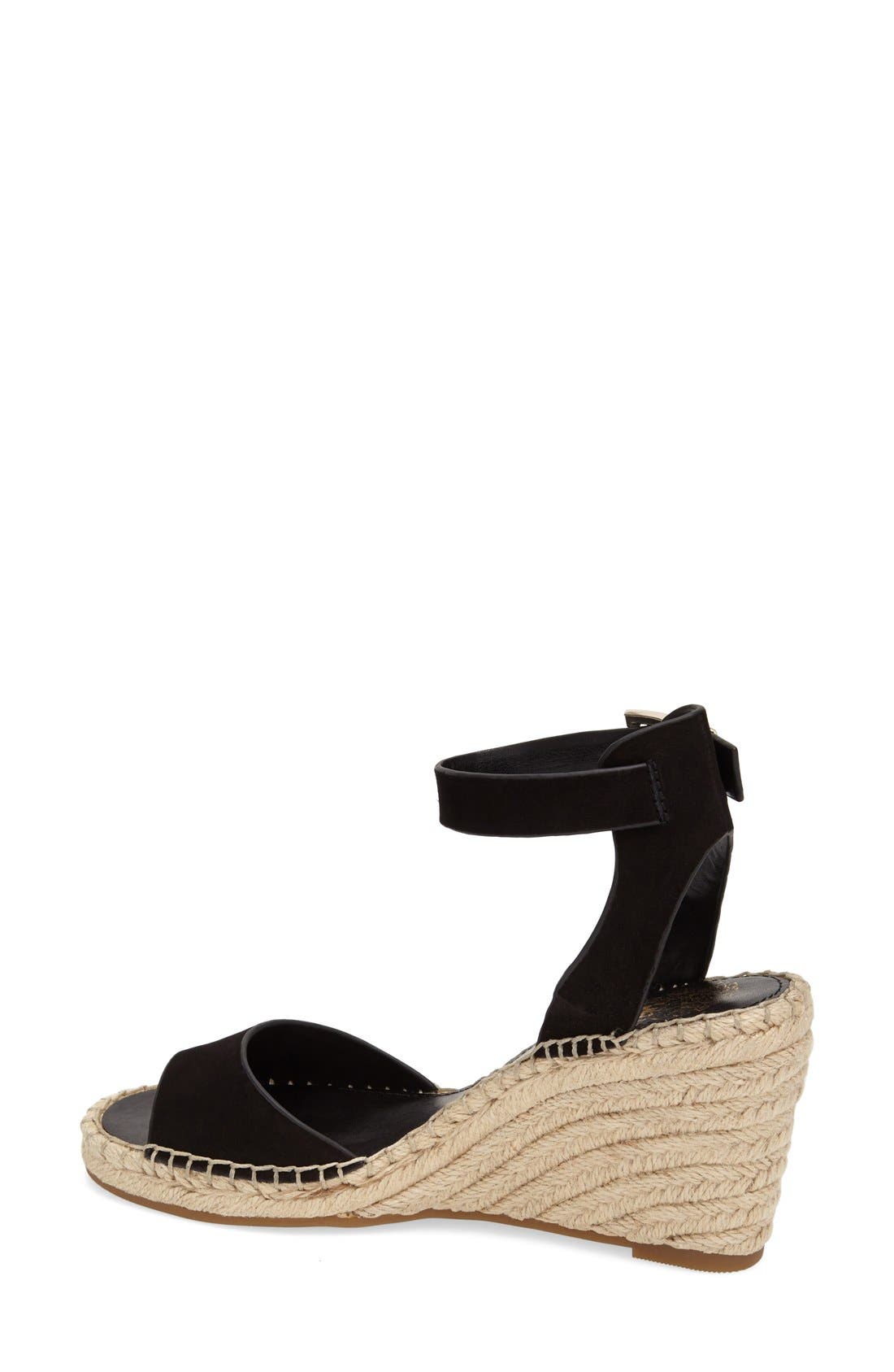 'Tagger' Espadrille Wedge Sandal, Alternate, color, BLACK