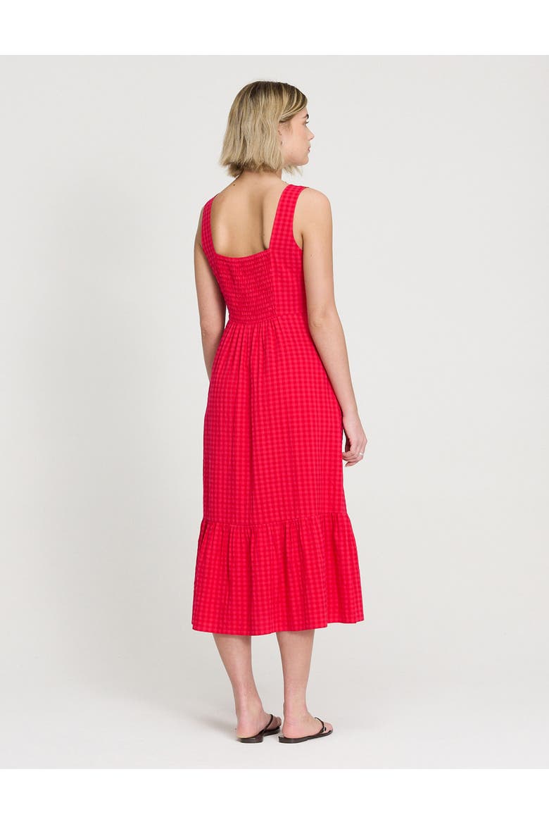 Petite Cara Gingham Seersucker Dress, Alternate, color, Pink
