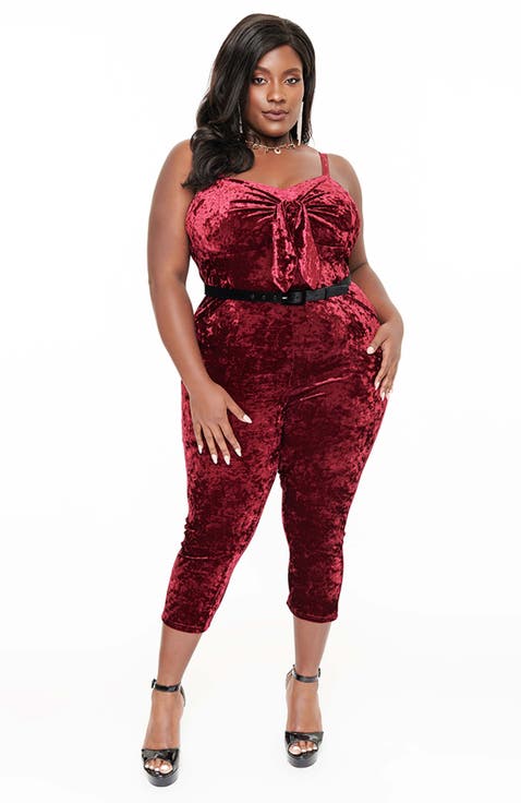 Plus Size 1950s Cropped Jumpsuit