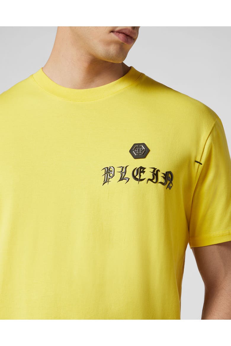 T-Shirt Round Neck Ss Gothic Plein Men, Alternate, color, yellow