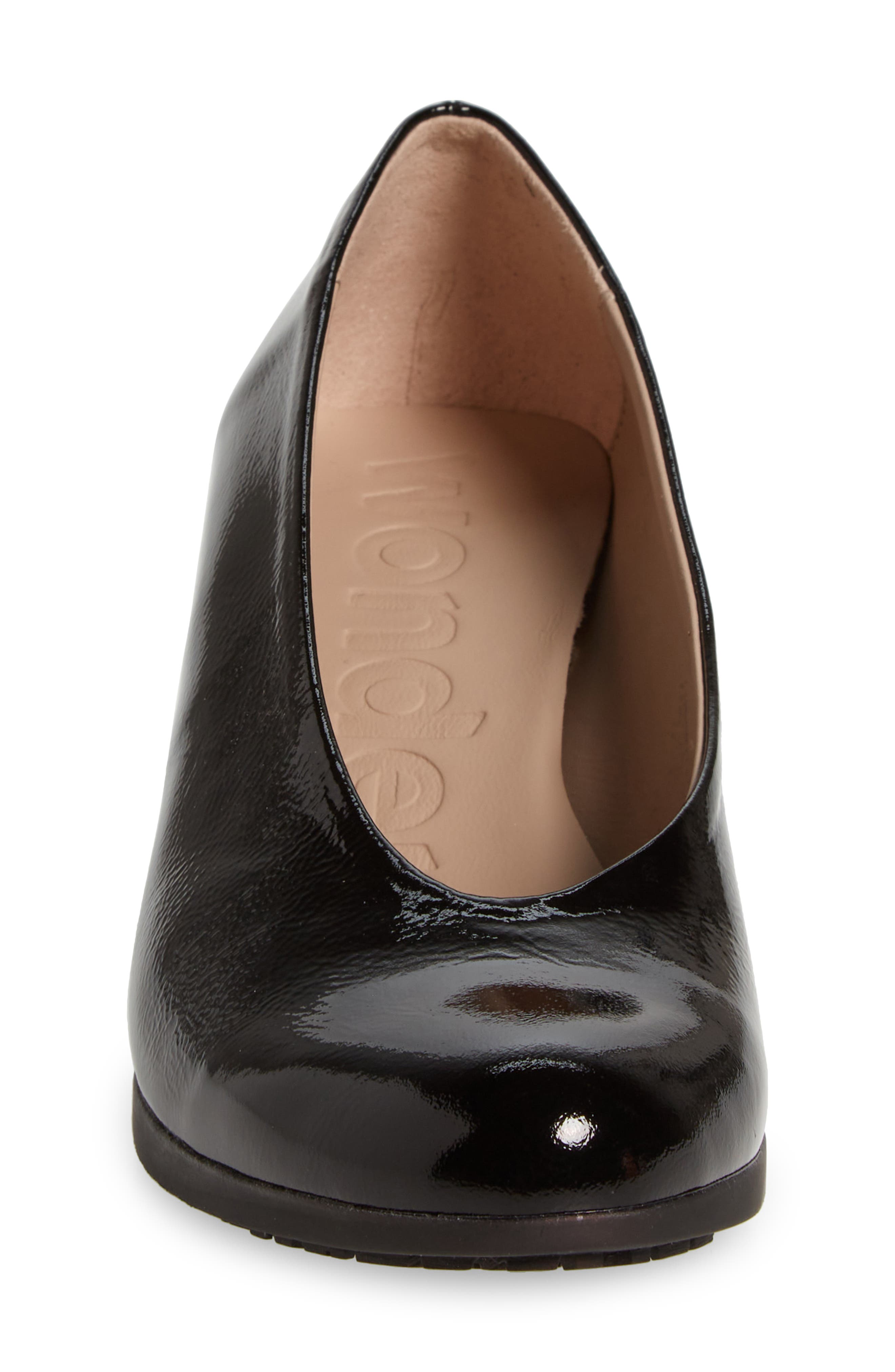 Wonders Almond Toe Pump, Alternate, color, Lack Black