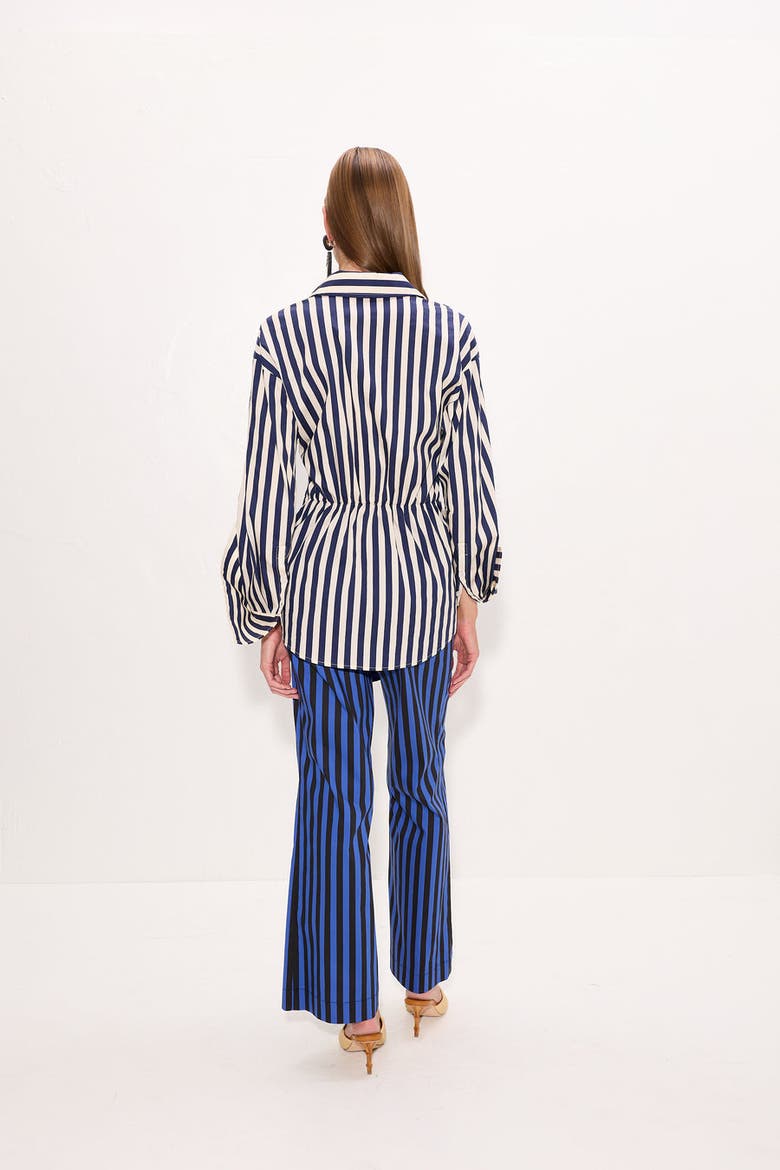 Inna Poplin Top, Alternate, color, Cobalt Stripe Combo