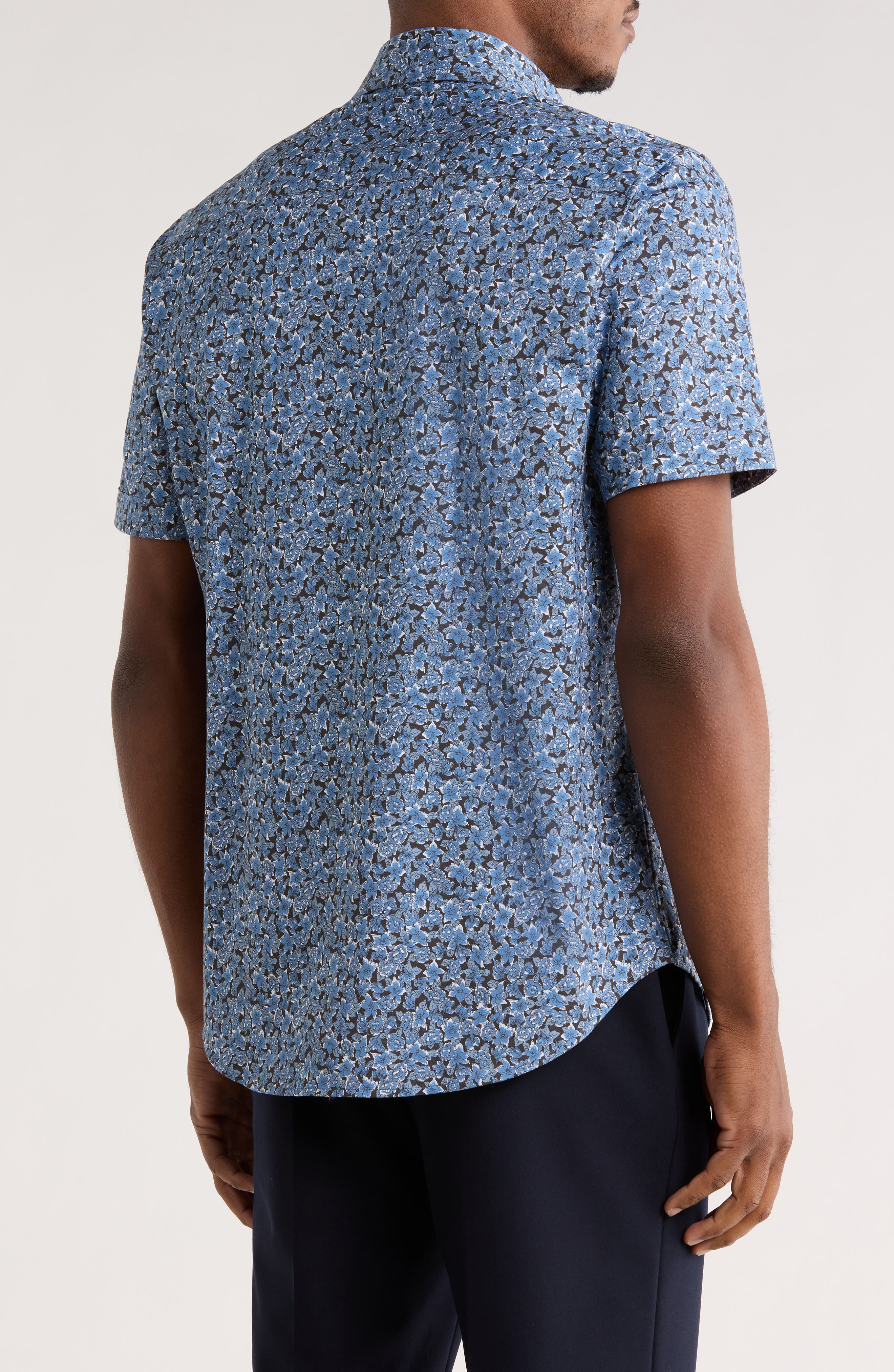 Print Short Sleeve Button-Up Shirt - image 2