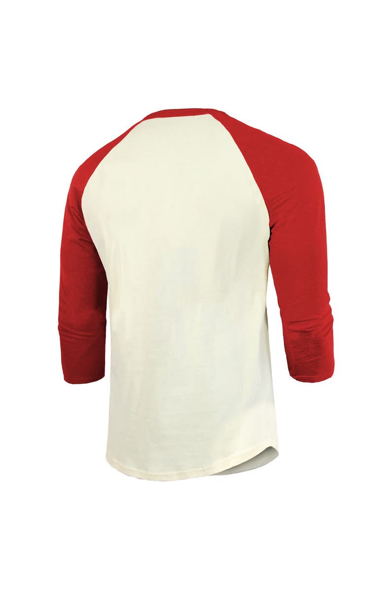 Majestic Threads Men's Majestic Threads Cream/Red Texas Rangers 2023 World Series Champions Raglan 3/4-Sleeve T-Shirt, Alternate, color,