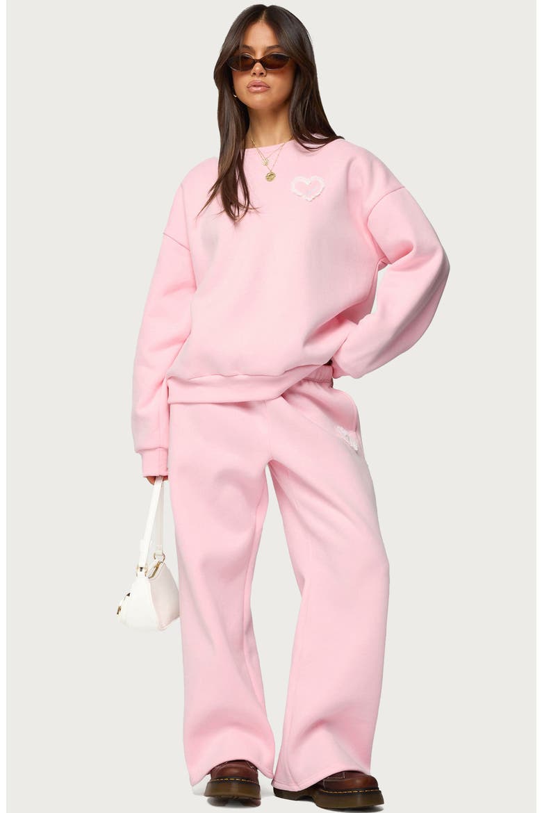 Love Logo Oversized Sweatshirt, Alternate, color, LIGHT-PINK