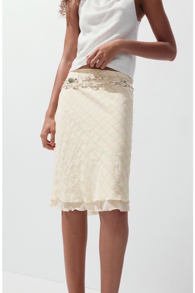 Checked Midi Skirt, Alternate, color, YELLOW