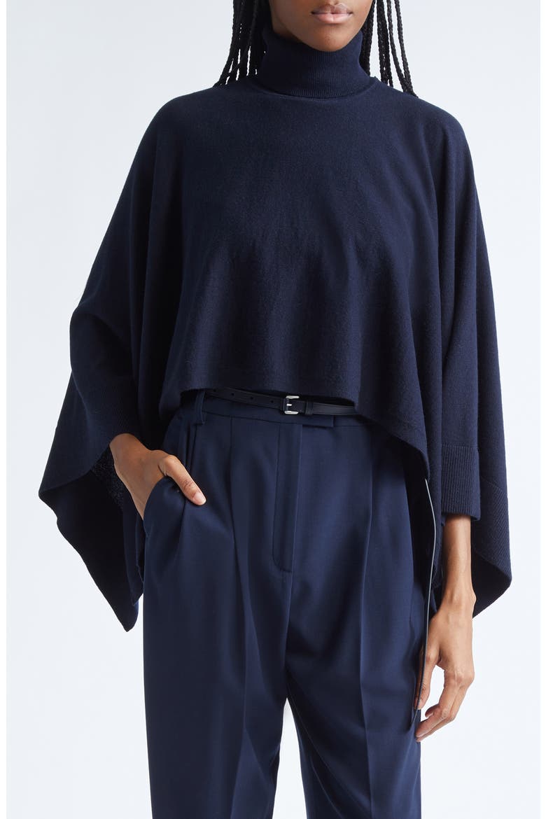 Cashmere Turtleneck Poncho, Main, color, MIDNIGHT