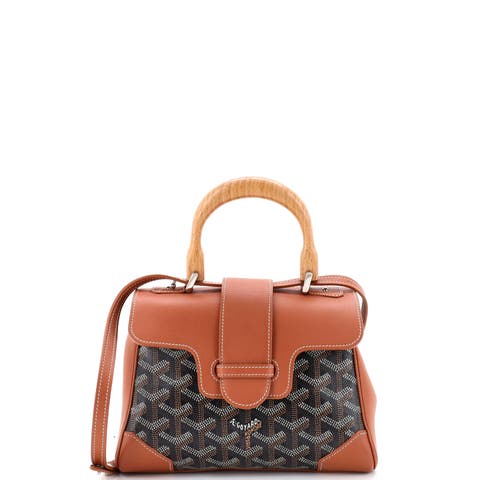 Saigon Top Handle Bag Coated Canvas with Leather Mini