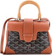 Pre-Owned Goyard Saigon Top Handle Bag Coated Canvas with Leather Mini