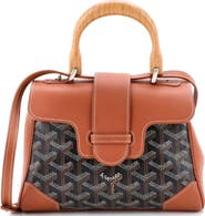 Pre-Owned Goyard Saigon Top Handle Bag Coated Canvas with Leather Mini