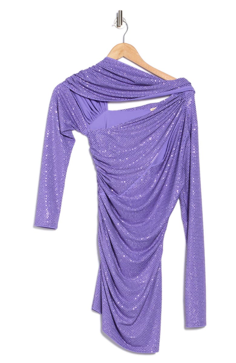 Cult Gaia Nicole Cutout Long Sleeve Body-Con Minidress, Alternate, color, Amethyst