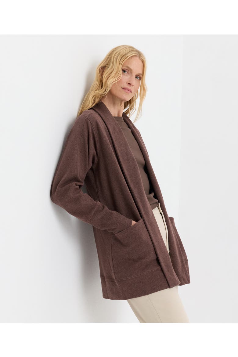 Organic Cotton Roam Wrap Cardigan, Alternate, color, Chestnut Heather