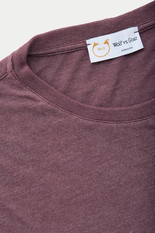 Wolf Vs. Goat (wvg) Light Weight Viscose Sorona Long Sleeve Crew Neck T-shirt In Burgundy