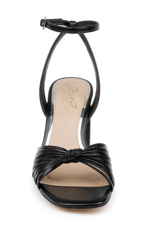 Jewel Badgley Mischka Nariah Ankle Strap Sandal In Black Leather