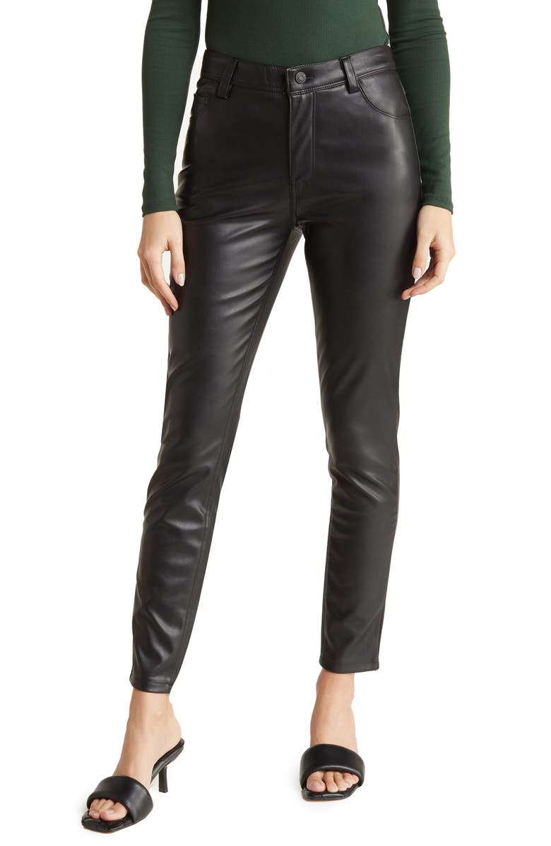 Kensie Faux Leather High Waist Skinny Pants, Main, color,