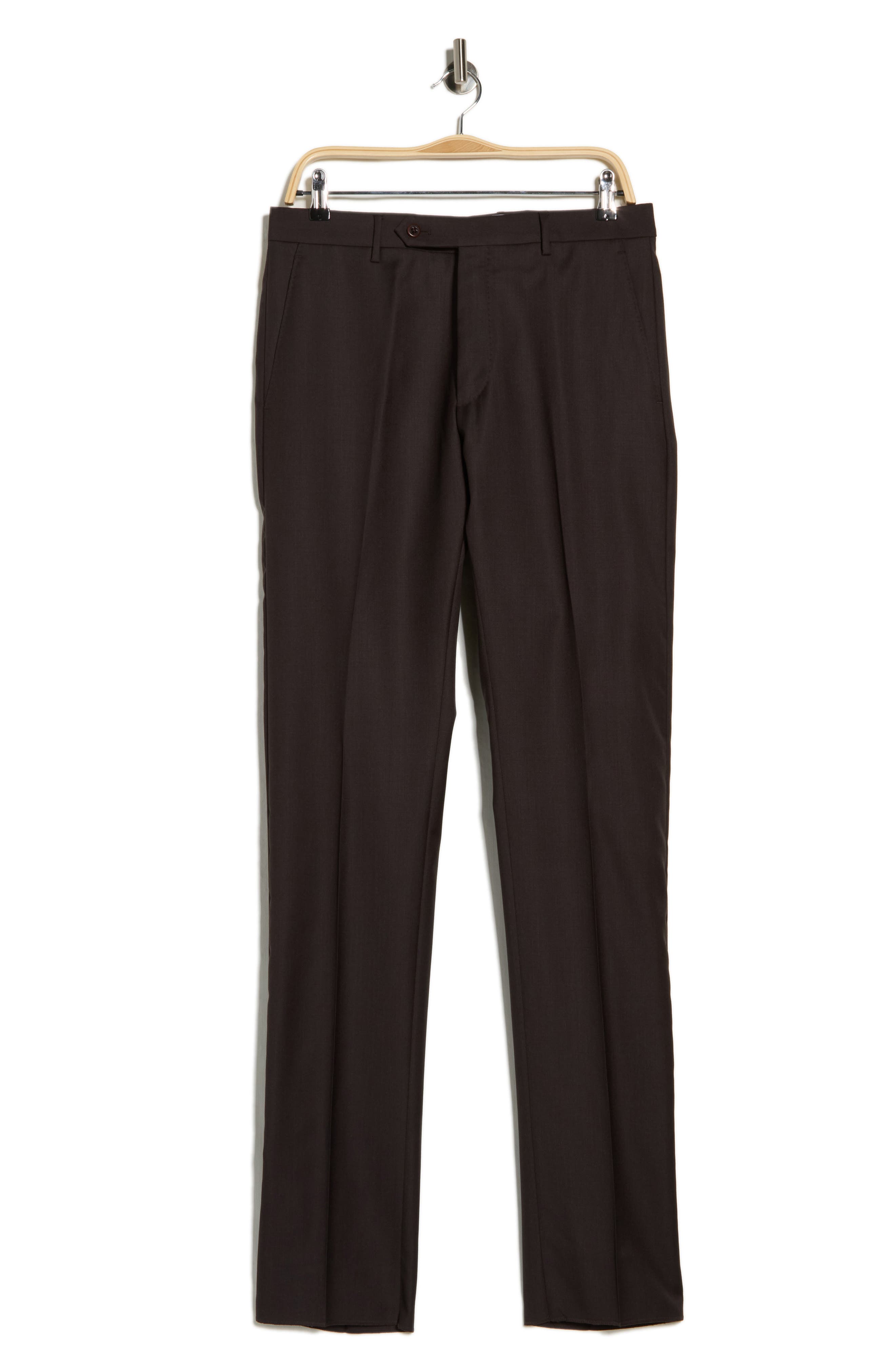 Zanella Noah Classic Serge Wool Straight Leg Pants (Men