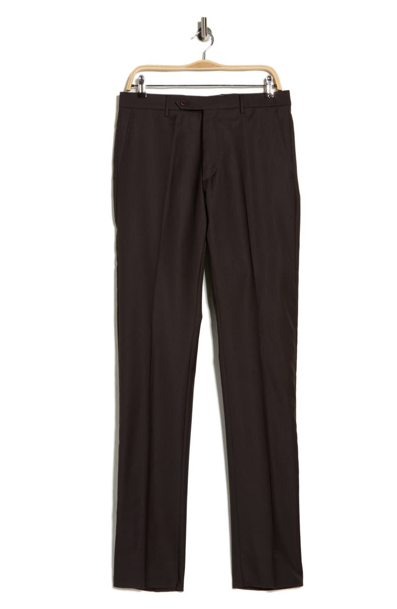 Zanella Noah Classic Serge Wool Straight Leg Pants, Main, color, Espresso