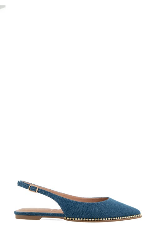 Bcbg Valerie Slingback Pointed Toe Flat In Dark Denim