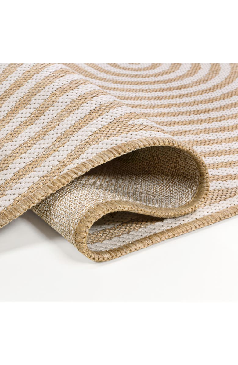 JONATHAN Y Margot Modern Geometric Arch Stripe Indoor/Outdoor Shaped Area Rug, Alternate, color, Cream/Natural