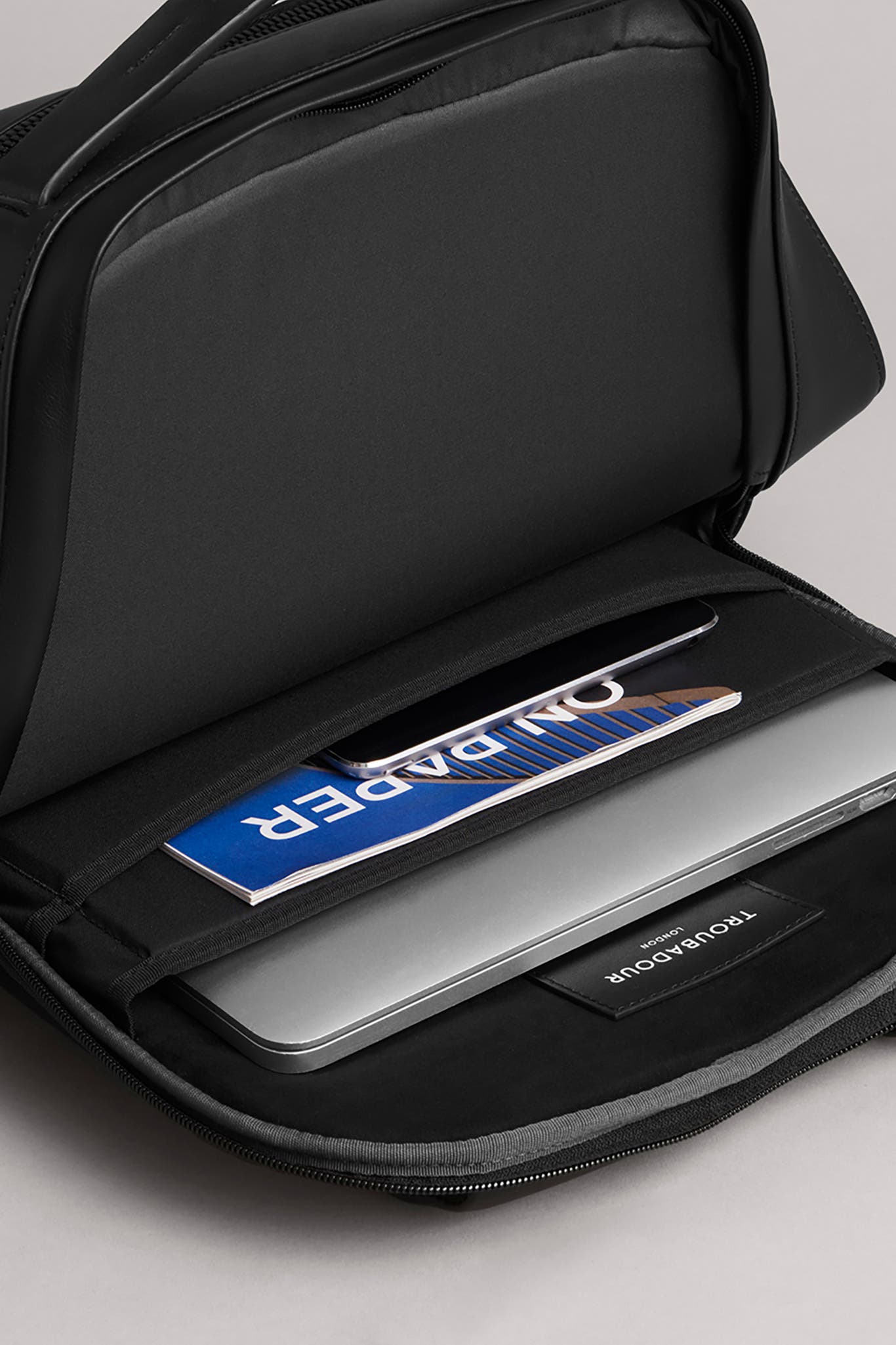 Troubadour Apex Leather Backpack, Alternate, color, Black