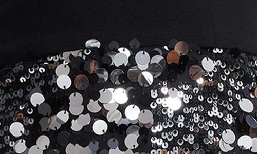 Dress The Population Vada Sequin & Paillette Strapless Gown In Silver Multi