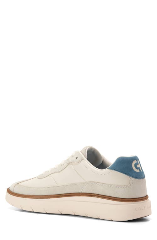 Cole Haan Men's Grandprø Featherarc Bike Toe Sneaker - White Size 12 In Ivory/provincial Blue/silver