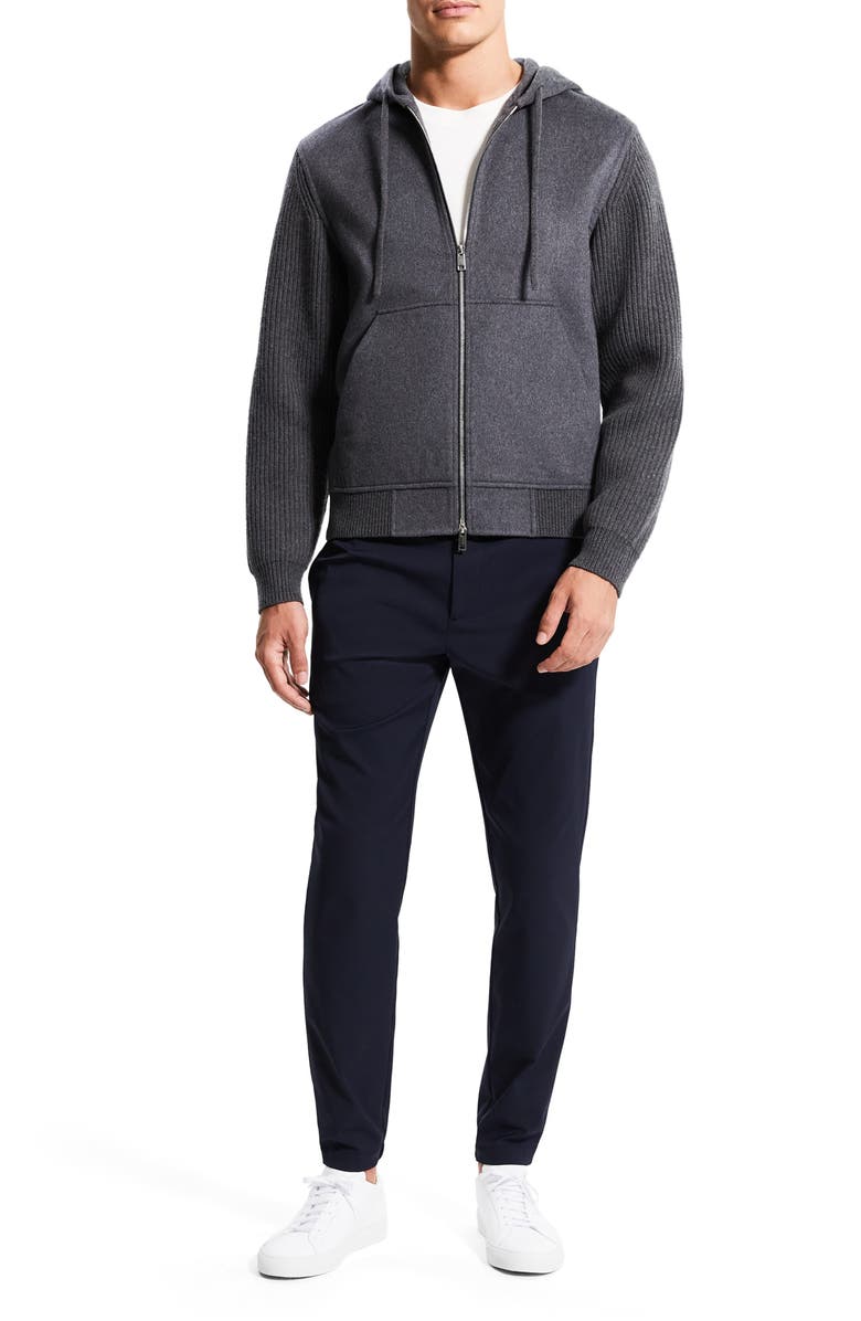 Theory Haskel Wool & Cashmere Zip Hoodie, Alternate, color, Medium Grey